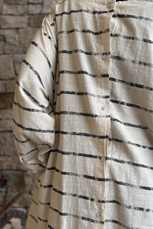 Porto Button Back Breton Tunic Sandstone 